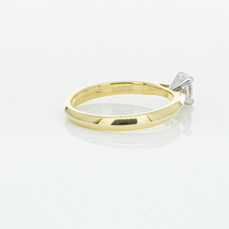 18ct Yellow Gold .40ct Oval Cut Diamond Venetian Ring-Ring-Walker & Hall