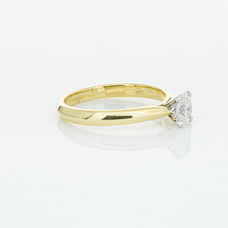 18ct Yellow Gold .40ct Oval Cut Diamond Venetian Ring-Ring-Walker & Hall