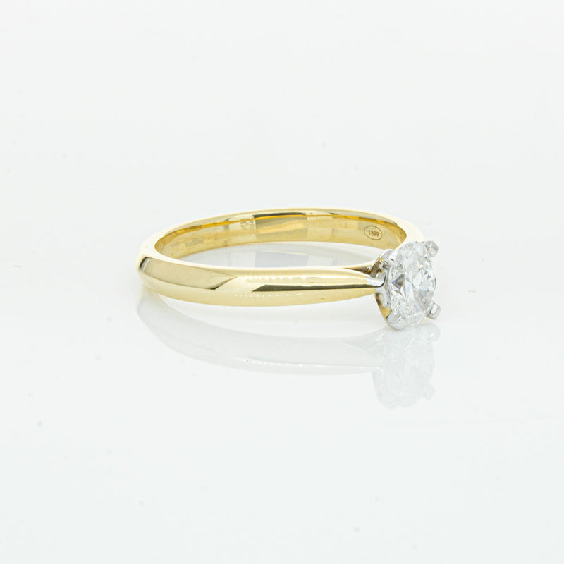 18ct Yellow Gold .40ct Oval Cut Diamond Venetian Ring-Ring-Walker & Hall