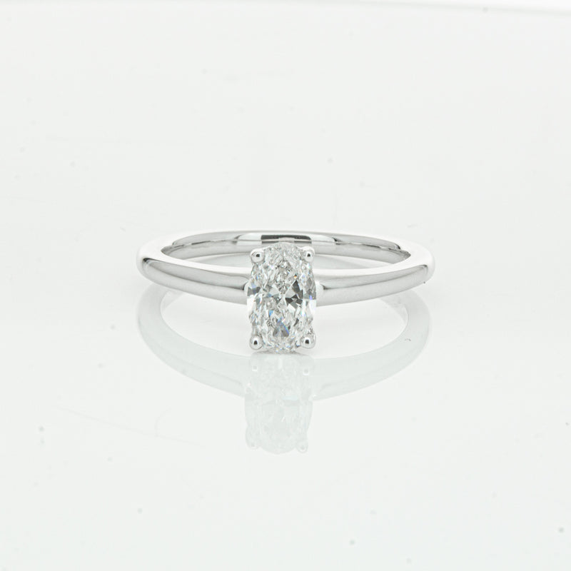 18ct White Gold Oval Cut Diamond Ring-Ring-Walker & Hall
