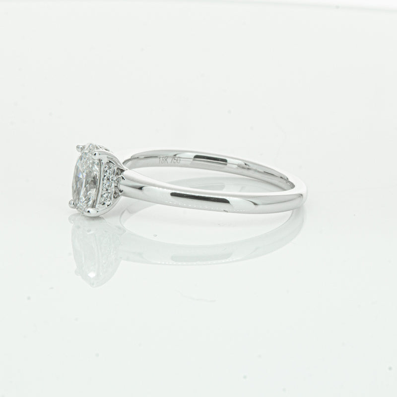 18ct White Gold Oval Cut Diamond Ring-Ring-Walker & Hall