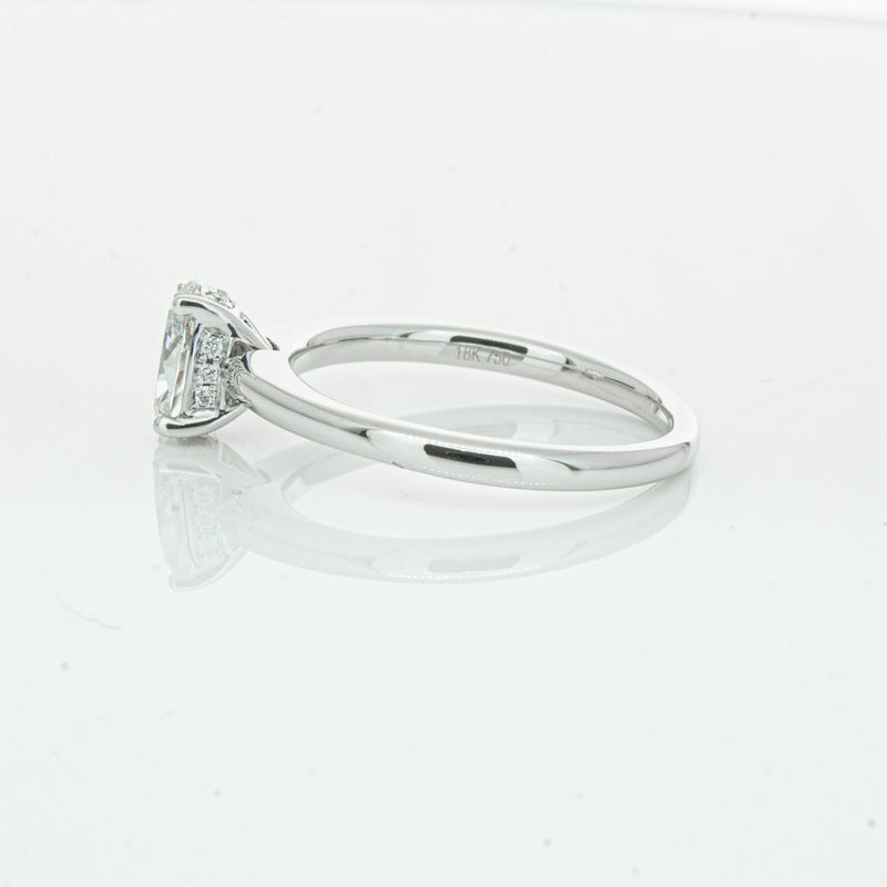 18ct White Gold Oval Cut Diamond Ring-Ring-Walker & Hall