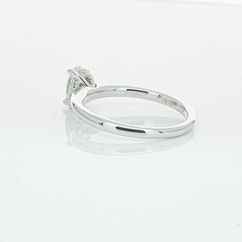 18ct White Gold Oval Cut Diamond Ring-Ring-Walker & Hall