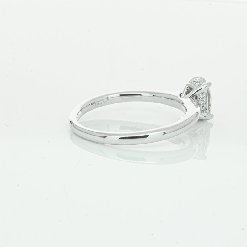 18ct White Gold Oval Cut Diamond Ring-Ring-Walker & Hall