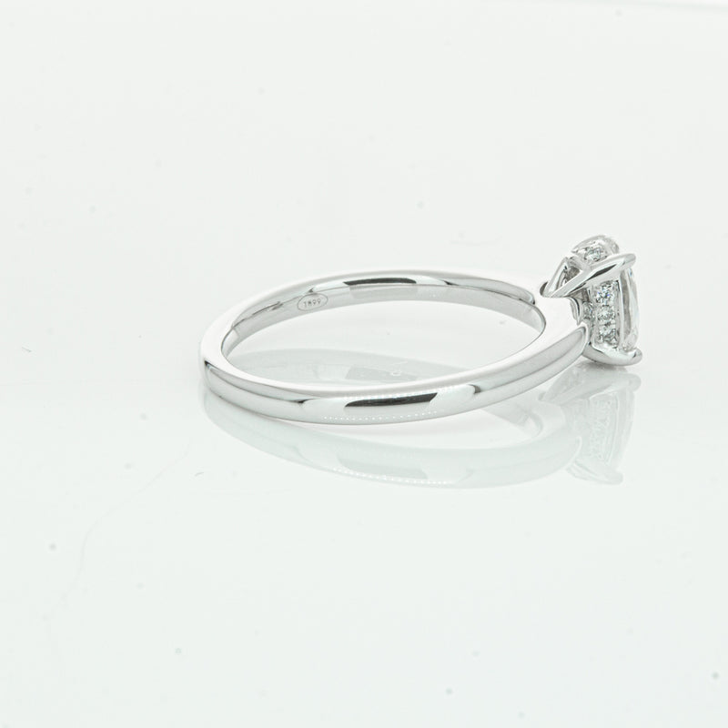 18ct White Gold Oval Cut Diamond Ring-Ring-Walker & Hall