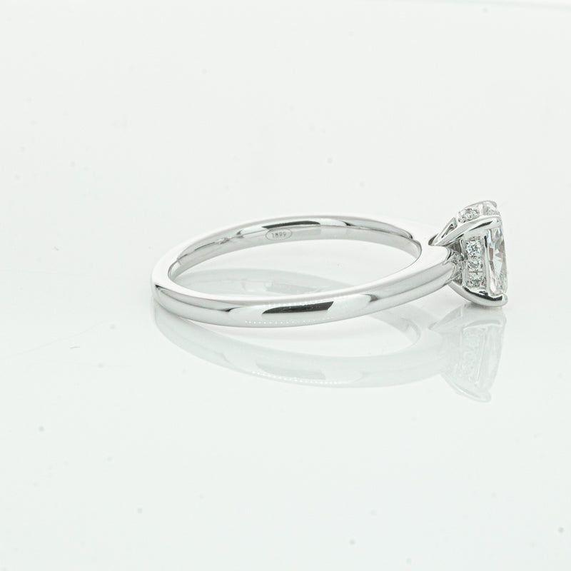 18ct White Gold Oval Cut Diamond Ring-Ring-Walker & Hall