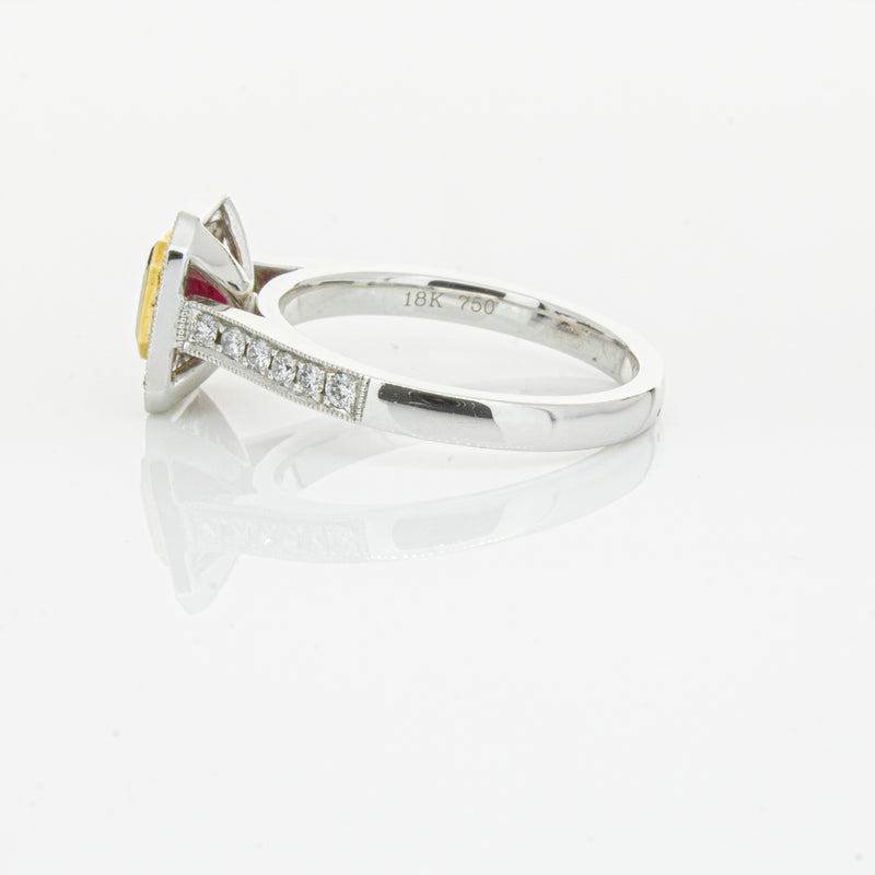 18ct White & Yellow Gold Ruby & Diamond Ring-Ring-Walker & Hall