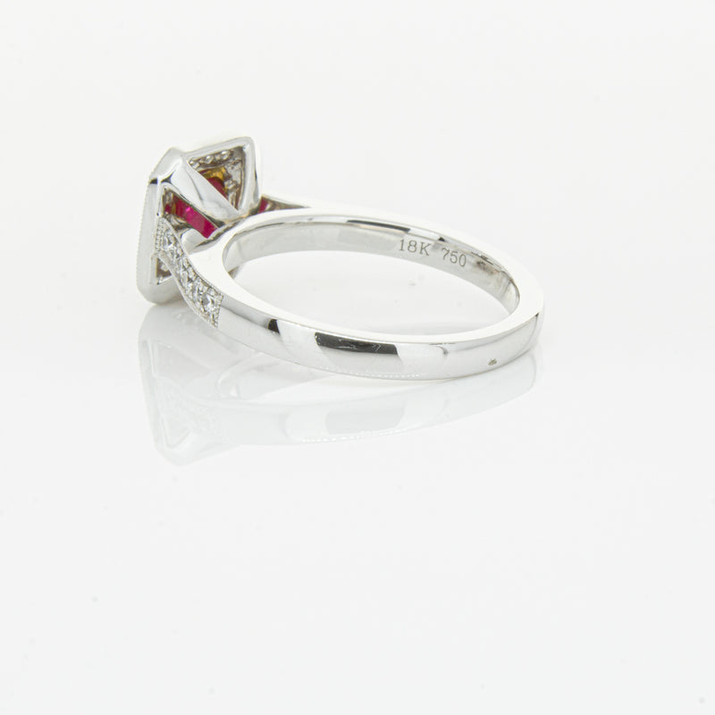 18ct White & Yellow Gold Ruby & Diamond Ring-Ring-Walker & Hall