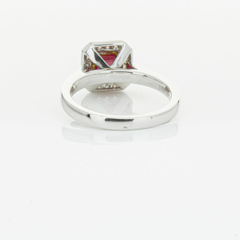 18ct White & Yellow Gold Ruby & Diamond Ring-Ring-Walker & Hall
