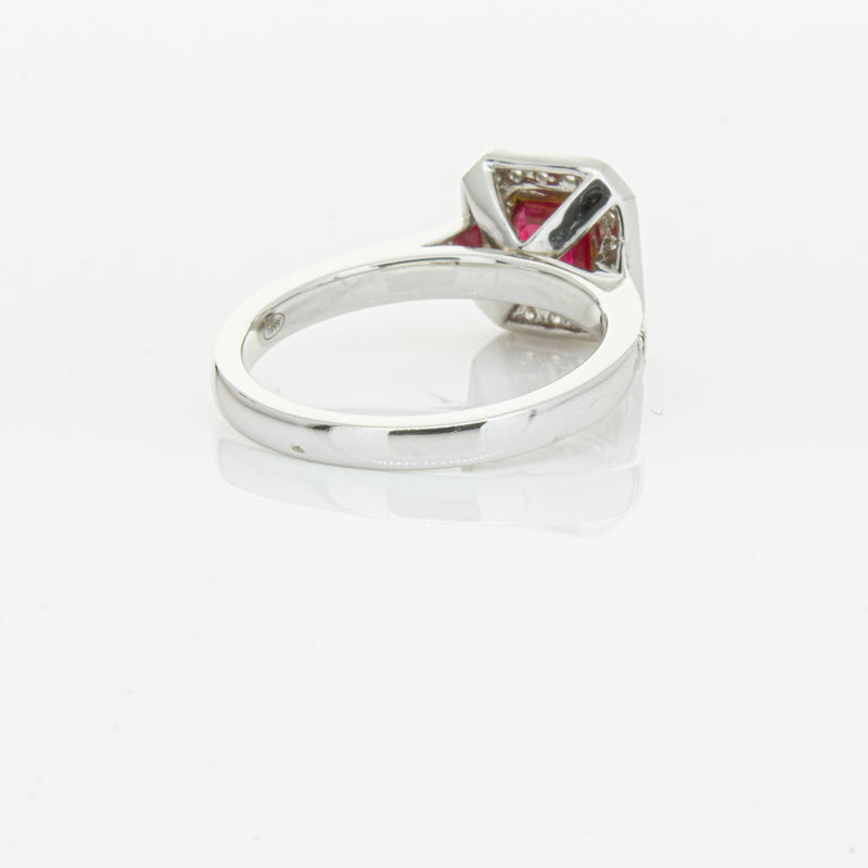 18ct White & Yellow Gold Ruby & Diamond Ring-Ring-Walker & Hall