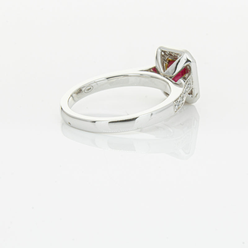 18ct White & Yellow Gold Ruby & Diamond Ring-Ring-Walker & Hall