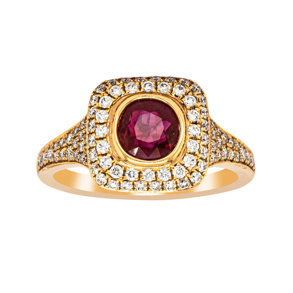 18ct Rose Gold Ruby & Diamond Ring - Ring - Walker & Hall