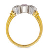 18ct Yellow & White Gold .87ct Pink Sapphire & Diamond Ring - Walker & Hall