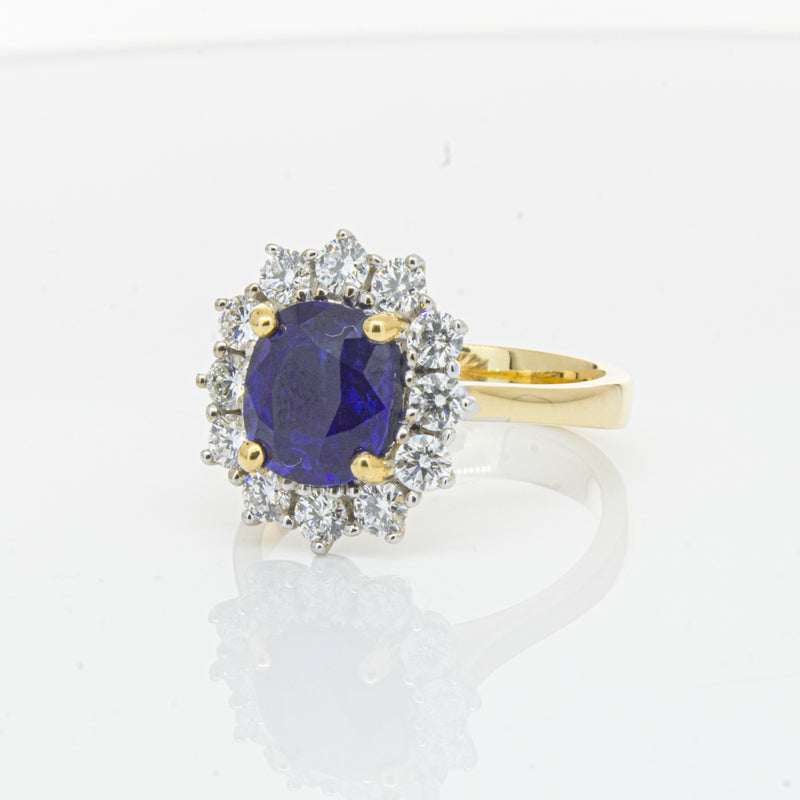 18ct Yellow Gold Sapphire & Diamond Ring-Ring-Walker & Hall