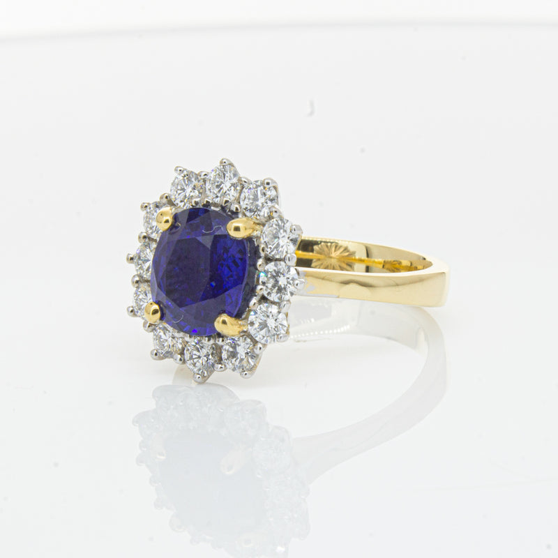 18ct Yellow Gold Sapphire & Diamond Ring-Ring-Walker & Hall