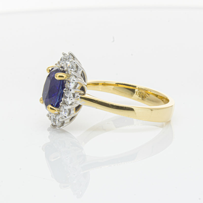 18ct Yellow Gold Sapphire & Diamond Ring-Ring-Walker & Hall