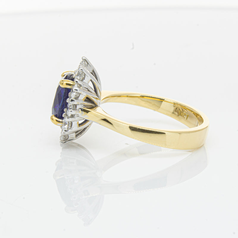 18ct Yellow Gold Sapphire & Diamond Ring-Ring-Walker & Hall