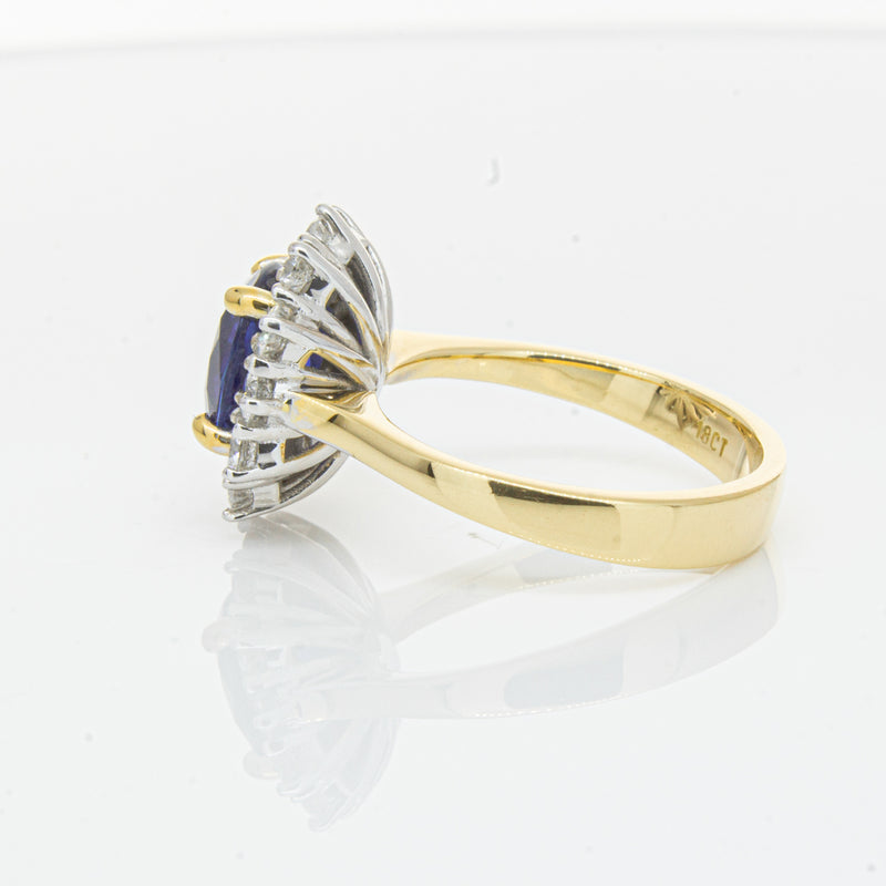 18ct Yellow Gold Sapphire & Diamond Ring-Ring-Walker & Hall