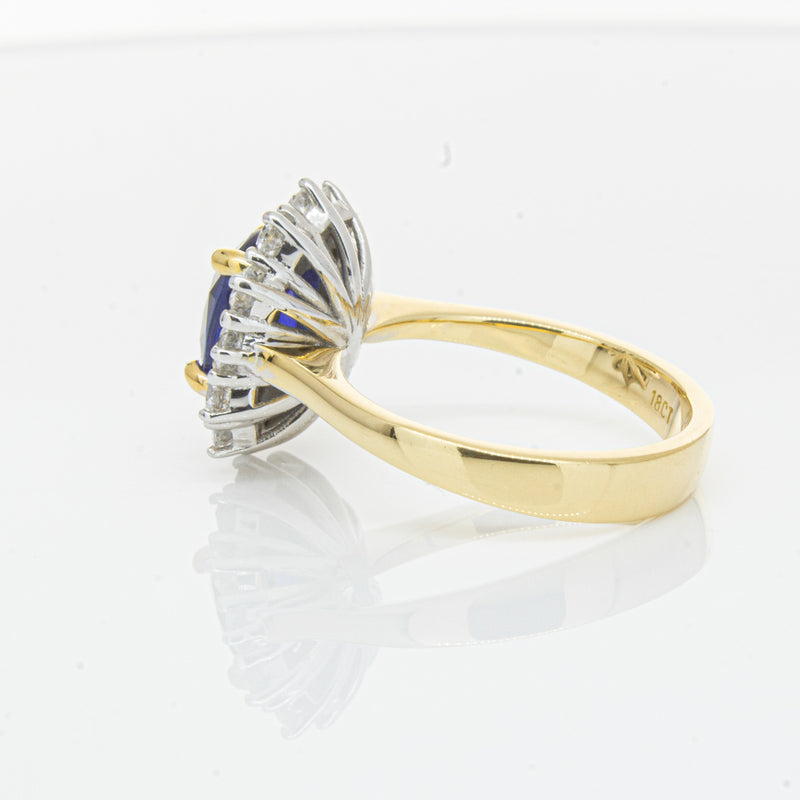 18ct Yellow Gold Sapphire & Diamond Ring-Ring-Walker & Hall