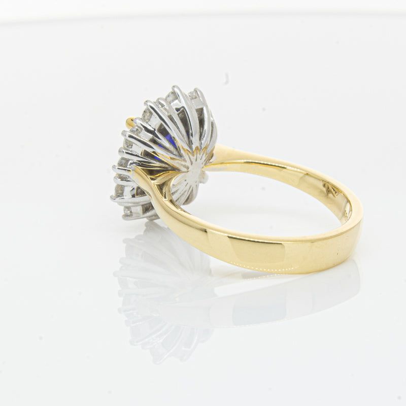 18ct Yellow Gold Sapphire & Diamond Ring-Ring-Walker & Hall