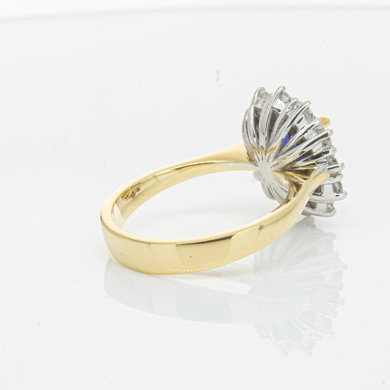 18ct Yellow Gold Sapphire & Diamond Ring-Ring-Walker & Hall