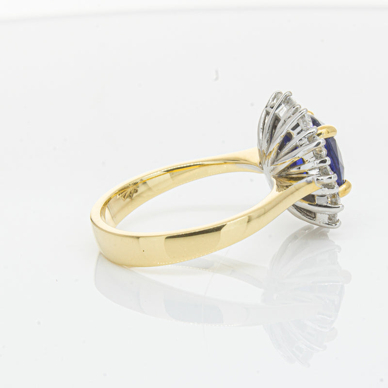 18ct Yellow Gold Sapphire & Diamond Ring-Ring-Walker & Hall