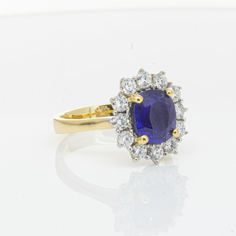 18ct Yellow Gold Sapphire & Diamond Ring-Ring-Walker & Hall