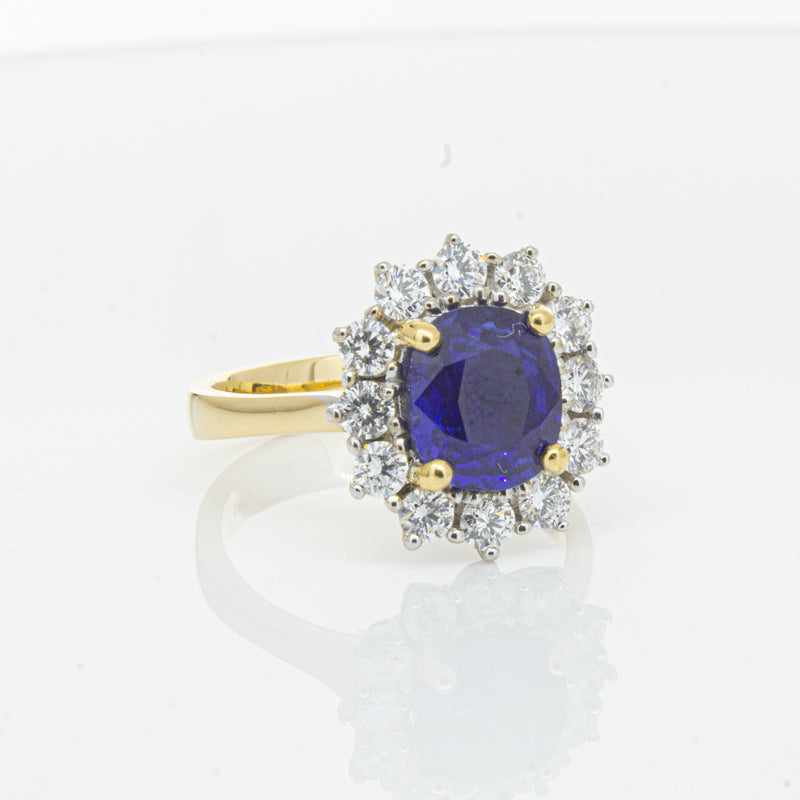 18ct Yellow Gold Sapphire & Diamond Ring-Ring-Walker & Hall