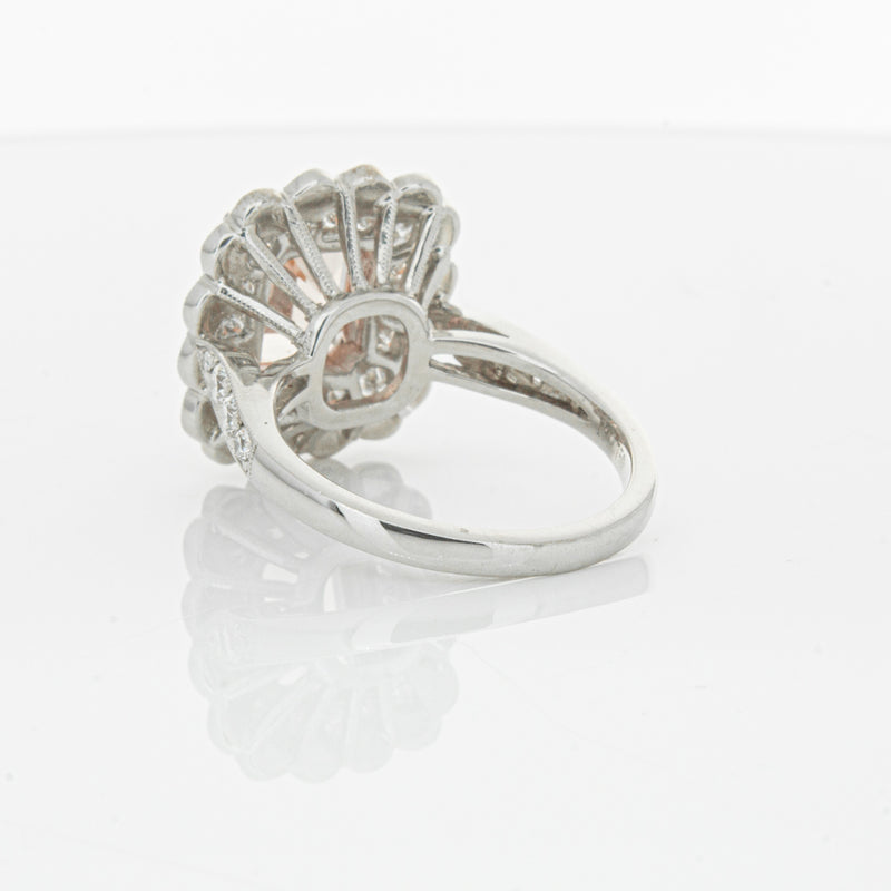 18ct White & Rose Gold 2.09ct Morganite & Diamond Ring-Ring-Walker & Hall