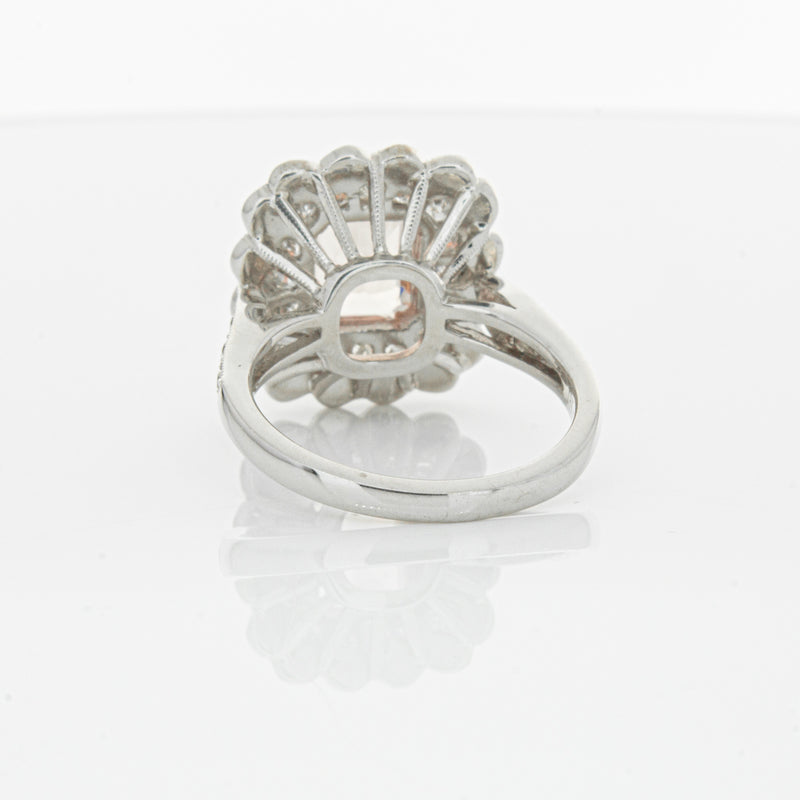 18ct White & Rose Gold 2.09ct Morganite & Diamond Ring-Ring-Walker & Hall