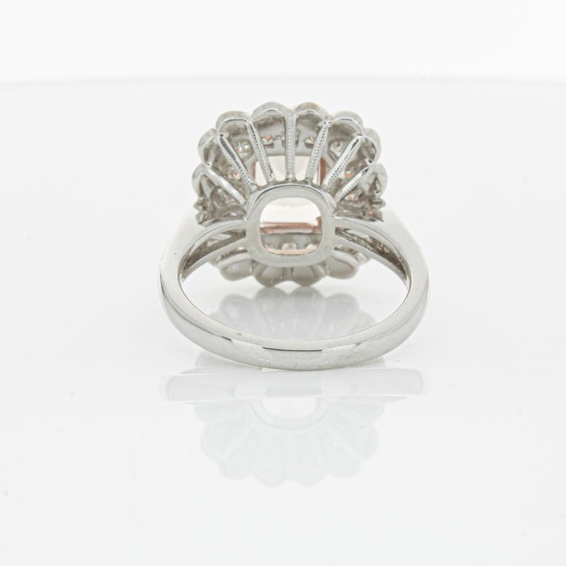 18ct White & Rose Gold 2.09ct Morganite & Diamond Ring-Ring-Walker & Hall