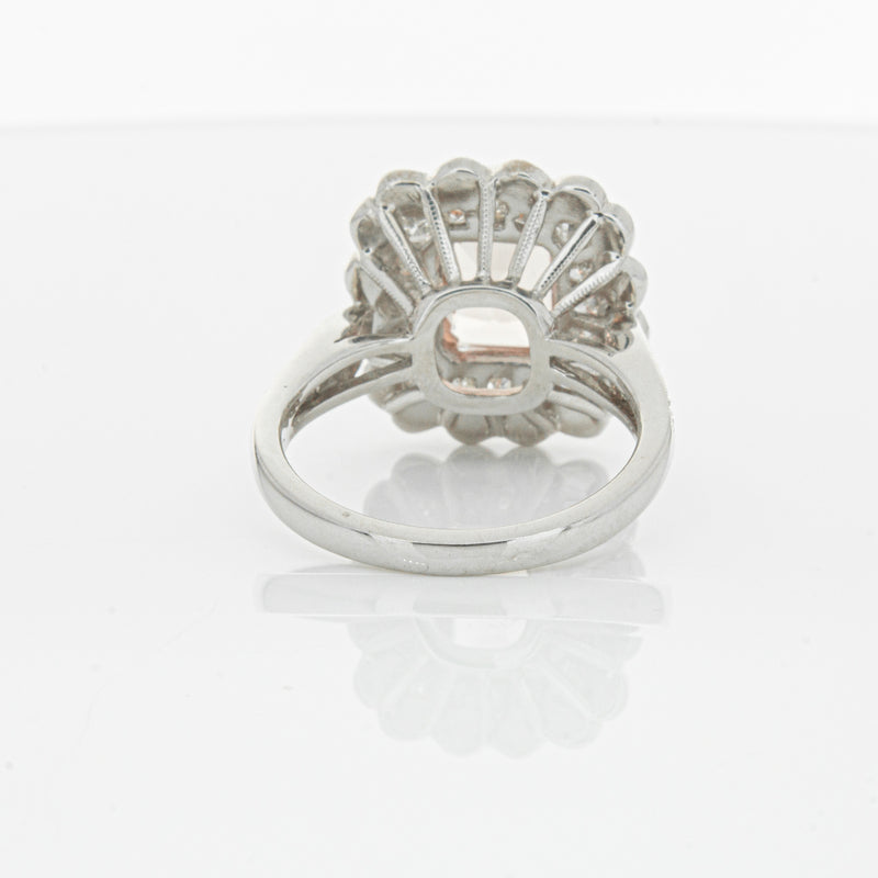18ct White & Rose Gold 2.09ct Morganite & Diamond Ring-Ring-Walker & Hall