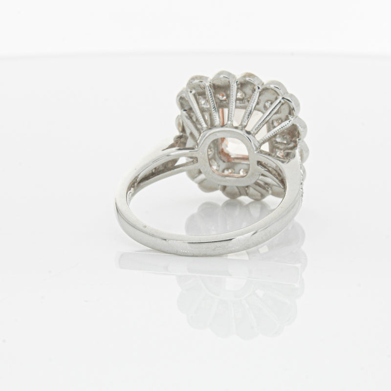 18ct White & Rose Gold 2.09ct Morganite & Diamond Ring-Ring-Walker & Hall