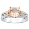 18ct White & Rose Gold 2.01ct Morganite & Diamond Ring - Ring - Walker & Hall