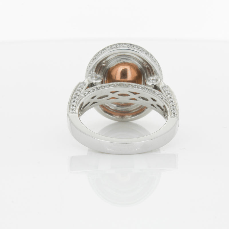 18ct White Gold 3.30ct Morganite & Diamond Halo Ring-Ring-Walker & Hall