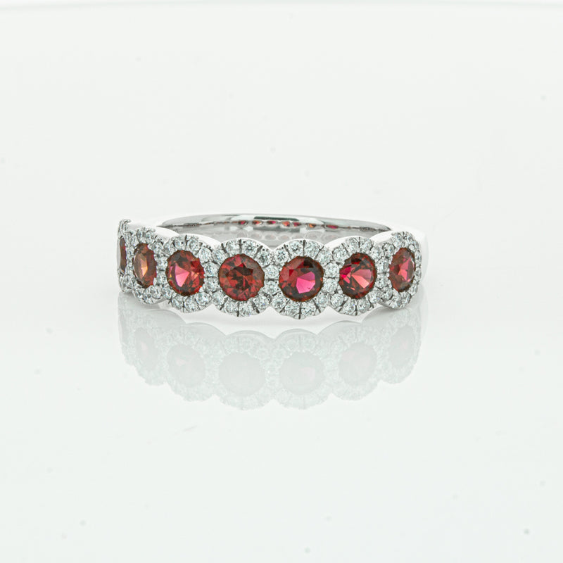 18ct White Gold Ruby & Diamond Ring-Ring-Walker & Hall