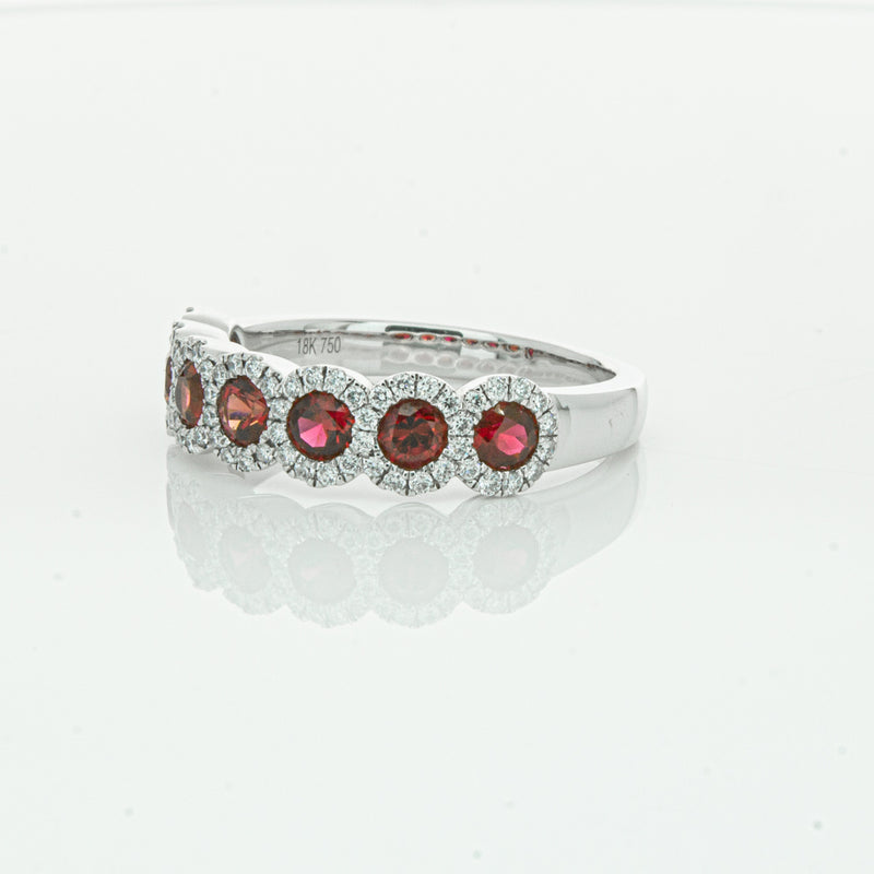 18ct White Gold Ruby & Diamond Ring-Ring-Walker & Hall