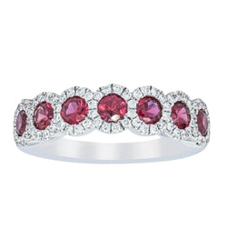 18ct White Gold .96ct Ruby & Diamond Ring - Ring - Walker & Hall