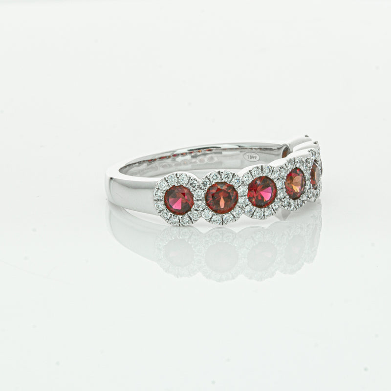 18ct White Gold Ruby & Diamond Ring-Ring-Walker & Hall
