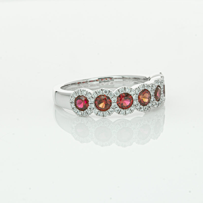 18ct White Gold Ruby & Diamond Ring-Ring-Walker & Hall
