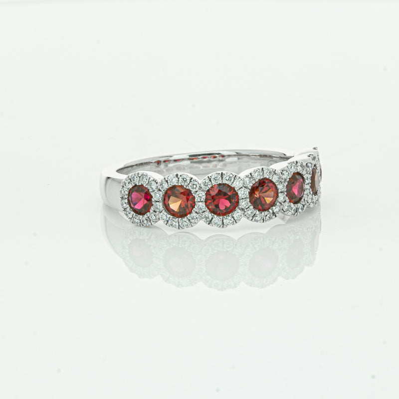 18ct White Gold Ruby & Diamond Ring-Ring-Walker & Hall