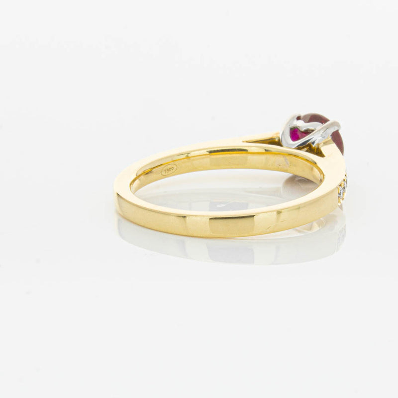 18ct Yellow Gold Ruby & Diamond Ring-Ring-Walker & Hall