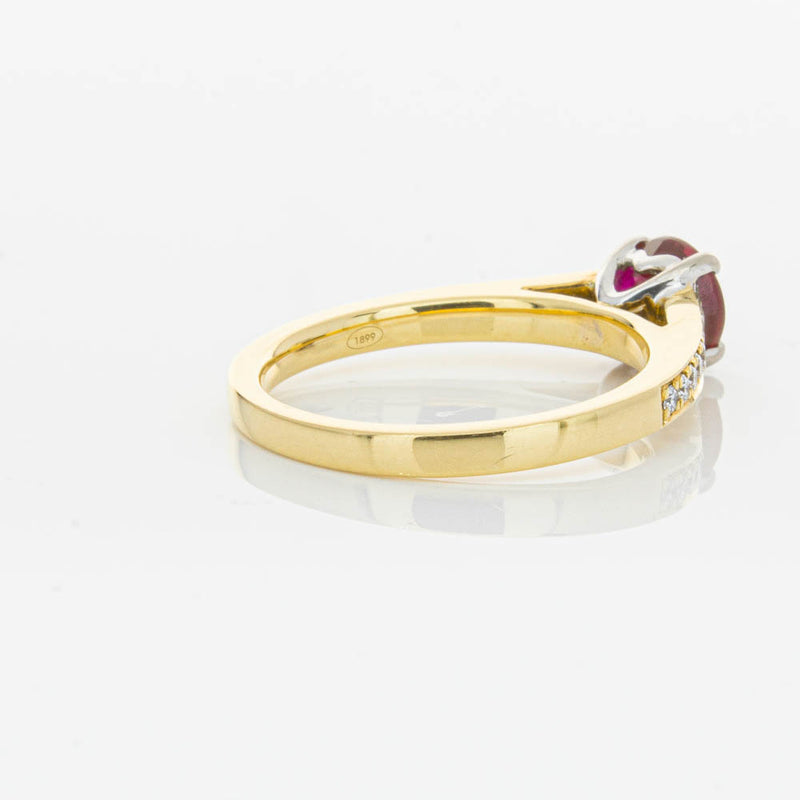 18ct Yellow Gold Ruby & Diamond Ring-Ring-Walker & Hall