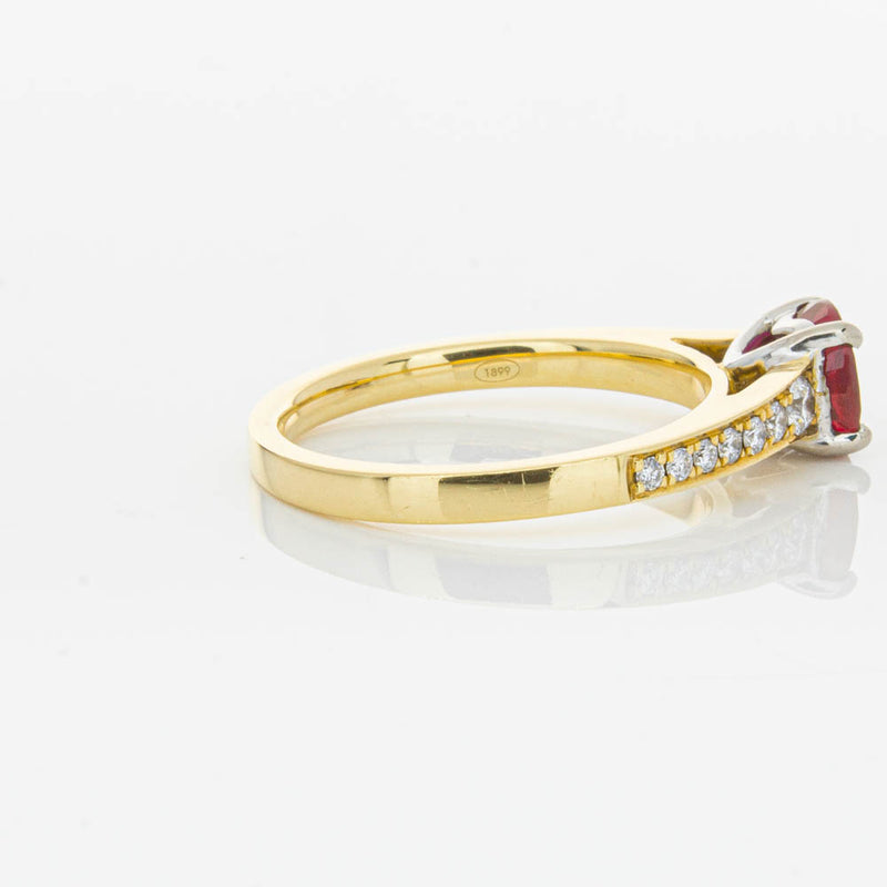 18ct Yellow Gold Ruby & Diamond Ring-Ring-Walker & Hall