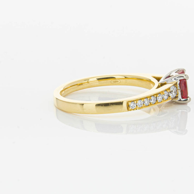 18ct Yellow Gold Ruby & Diamond Ring-Ring-Walker & Hall