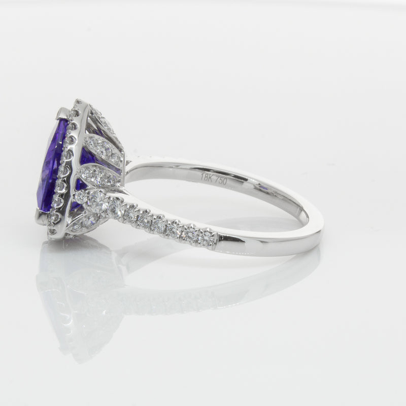 18ct White Gold Tanzanite & Diamond Sierra Ring-Ring-Walker & Hall