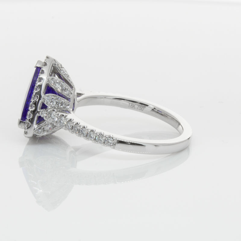 18ct White Gold Tanzanite & Diamond Sierra Ring-Ring-Walker & Hall