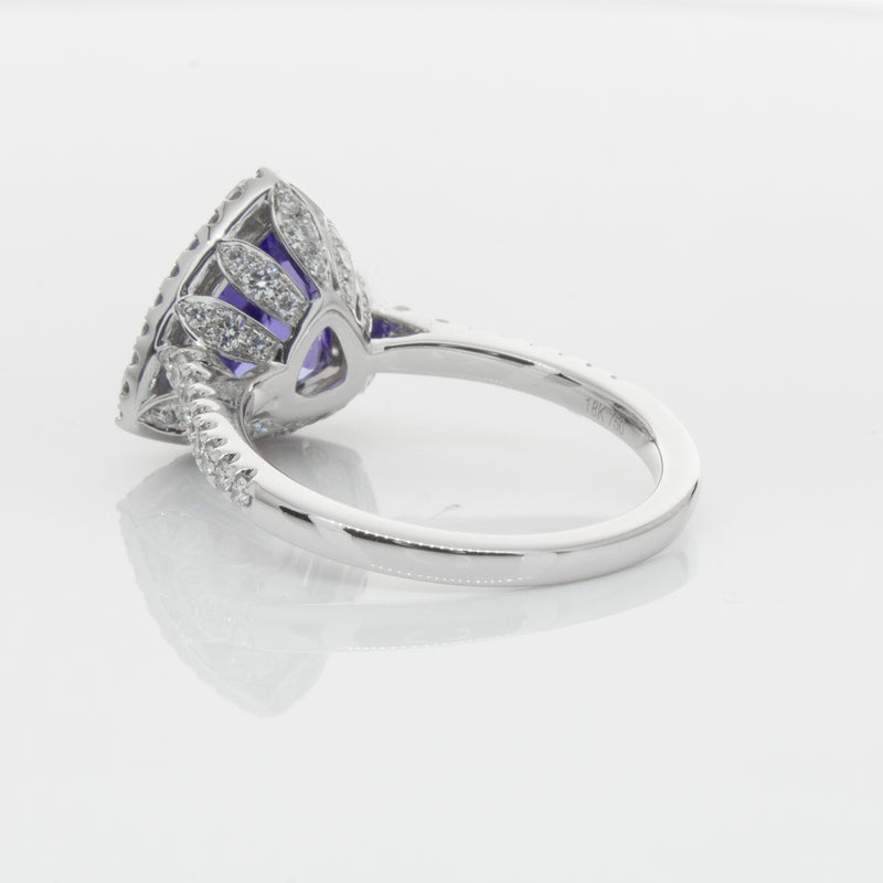 18ct White Gold Tanzanite & Diamond Sierra Ring-Ring-Walker & Hall