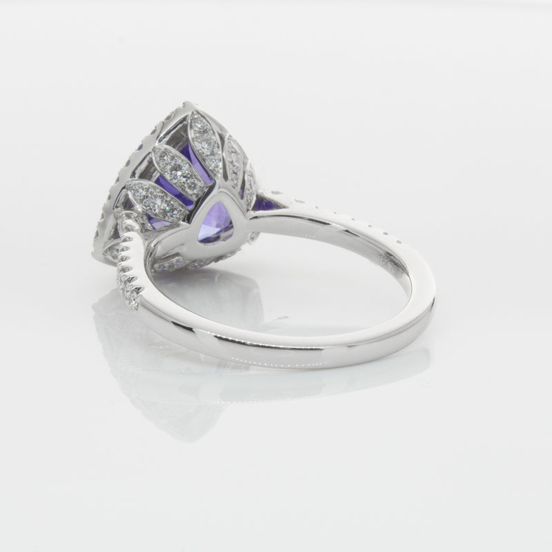 18ct White Gold Tanzanite & Diamond Sierra Ring-Ring-Walker & Hall