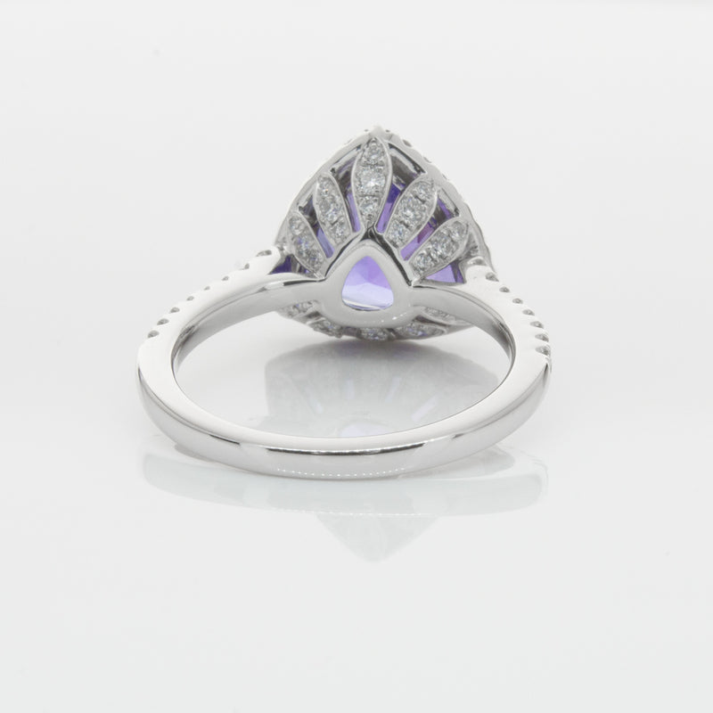 18ct White Gold Tanzanite & Diamond Sierra Ring-Ring-Walker & Hall